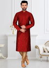 Dark Red Rangbaaz Vol 20 Designer function wear Stylish Dupion Silk Readymade Mens Kurta Payjama Collection 2021